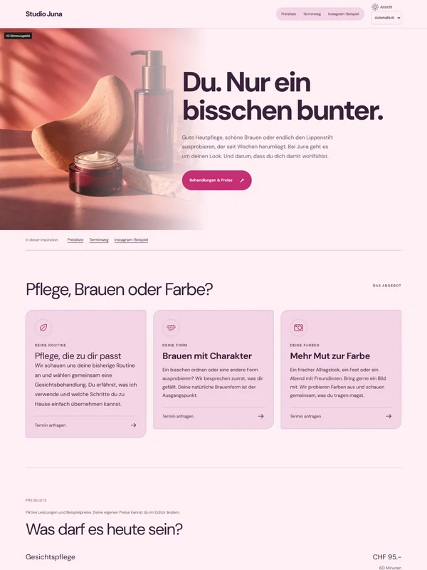 Gestaltungsbeispiel Studio Pop